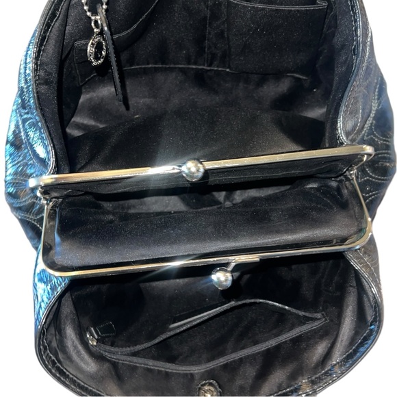 Coach 1941 Signature Black Patent Leather Large Glossy Kisslock Bag - Picture 11 of 16